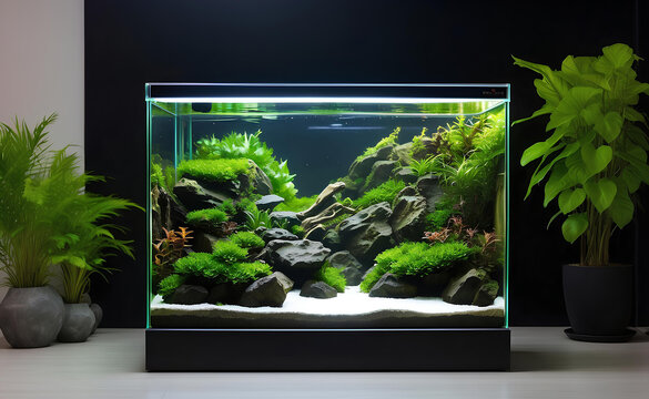 Nature Nano Aquarium with delicate details in living room.