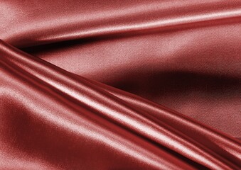 Red glossy cloth texture background. Natural textile material pattern cover 3D illustration