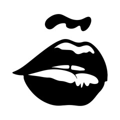 Female Lips vector silhouette illustration