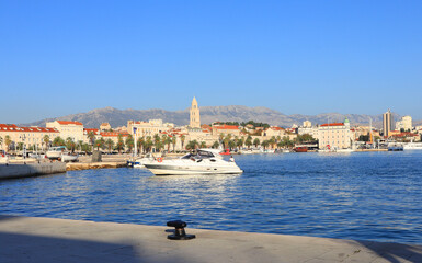 View of the embankment in the old town of Split, Dalmatia, Croatia