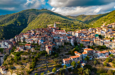 Fototapeta premium View of Apricale in the Province of Imperia, Liguria, Italy