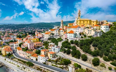 Fotobehang The village of Cervo on the Italian Riviera, Liguria, Italy © monticellllo