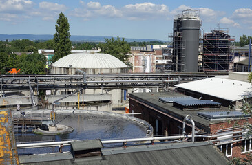 Blick vom Aussichtsturm am Mainhafen in Mainz-Kostheim