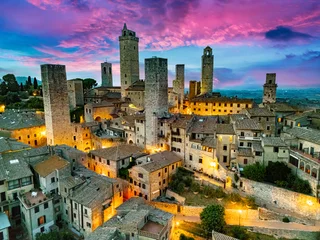 Tischdecke Aerial view of San Gimignano, Tuscany, Italy © monticellllo