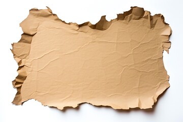 Fototapeta premium Torn cardboard paper isolated on white background Generative AI 