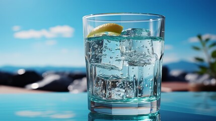 glass of water with ice