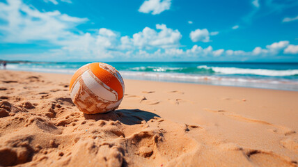Obraz premium rugby ball on beach