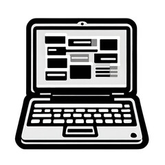 laptop computer icon on white background