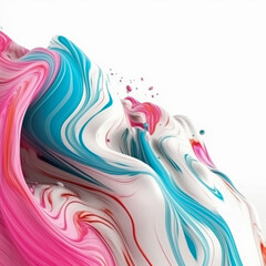 Obraz premium Abstract modern white and neon colors liquid wavy acrylic paint background. 