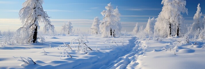 Panoramic View Covered Frost Trees Snowdrifts , Background Image For Website, Background Images , Desktop Wallpaper Hd Images