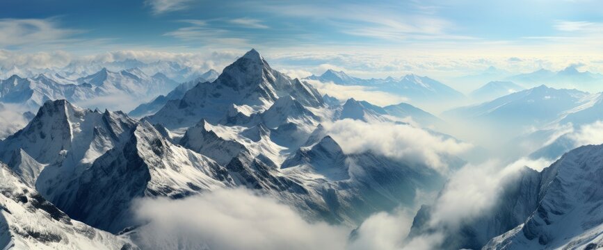 Panorama Winter Mountains Caucasus Regionelbrus , Background Image For Website, Background Images , Desktop Wallpaper Hd Images