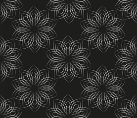 Seamless abstract pattern. Geometric background with flowers.