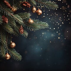 Obraz na płótnie Canvas Diseño creativo desenfocado de Navidad y Año Nuevo.Árbol de Navidad decorado y luces sobre fondo borroso creativo.
