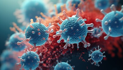 Microbacterias y organismos bacterianos. Fondo de biología y ciencia. Imagen microscópica de un virus o célula infecciosa.