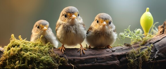 Five Funny Little Birds Sparrows Sitting , Background Image For Website, Background Images , Desktop Wallpaper Hd Images