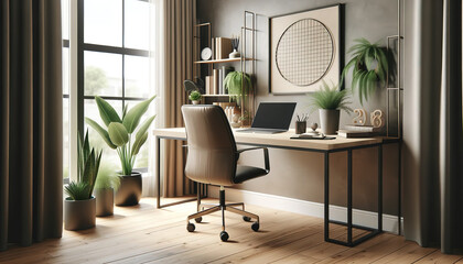 Modern Home Office Tranquility