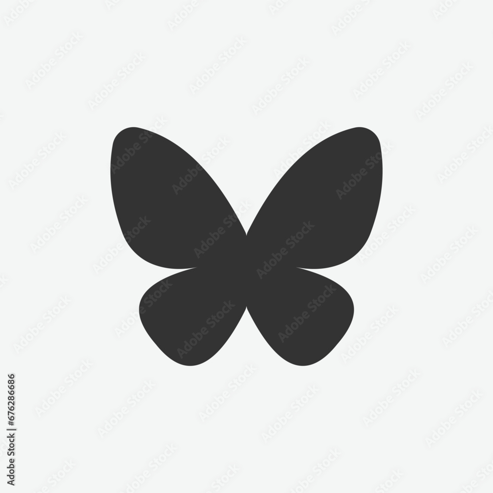 Poster vector illustration of butterfly icon on grey background for website, ui ux and mobile design. vecto
