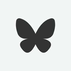 vector illustration of butterfly icon on grey background for website, ui ux and mobile design. vector illustration