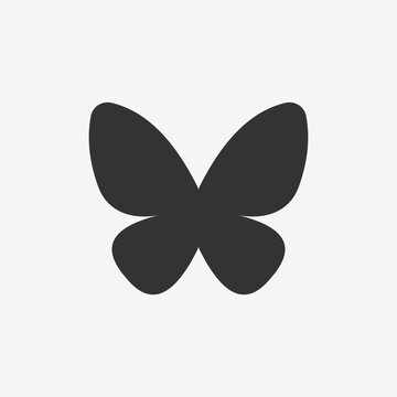 vector illustration of butterfly icon on grey background for website, ui ux and mobile design. vector illustration
