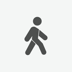 vector illustration of walking man icon on grey background for website, ui ux and mobile design. vector illustration