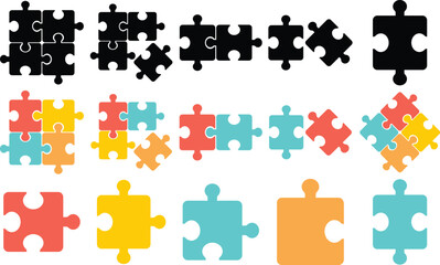 Set Of Puzzle Pieces Vector