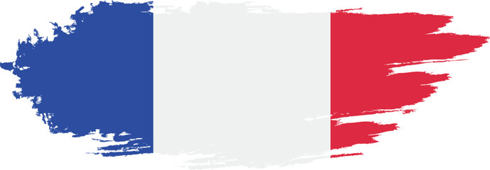 France flag on brush paint stroke.
