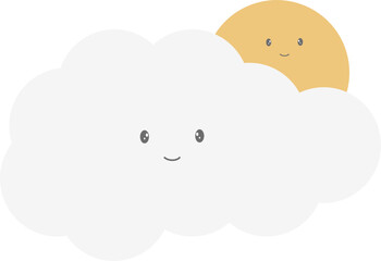 Cute Sun and Cloud Emoji