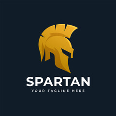 Luxury elegant gold Spartan warrior logo