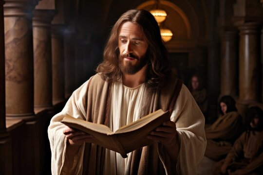 Jesus Christ the Lord and Savior preaching and teaching in the temple synagogue