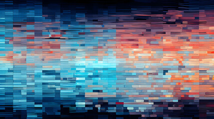 Digital pixel glitch abstract error background overlay marble texture. Generative Ai.