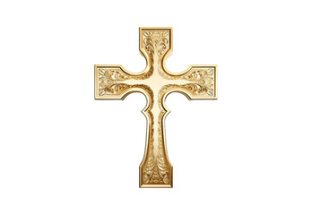 golden cross on a white background