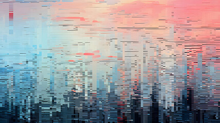 Digital pixel glitch abstract error background overlay marble texture. Generative Ai.