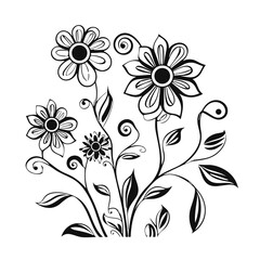 line drawing, line art png, line art prints, spring clipart, line art rose, rose clipart, floral svg, flower png, wildflower svg, flower clipart, bouquet svg, tattoo svg, line art, svg files, svg file