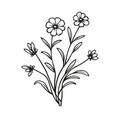 line drawing, line art png, line art prints, spring clipart, line art rose, rose clipart, floral svg, flower png, wildflower svg, flower clipart, bouquet svg, tattoo svg, line art, svg files, svg file