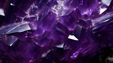 Extreme macro photograph of amethyst from the Purple Haze mine near Thunder Bay, Ontario, Canada. The red coloration is due to the presence of hematite inclusions marble texture. Generative Ai. - obrazy, fototapety, plakaty