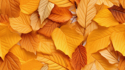 Dichtes, nahtloses Muster aus Herbstblättern in warmen Braun- und Orangetönen, ideal für saisonale Designs