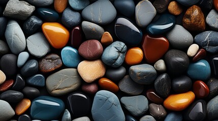 flat river stone texture, Rock wall, Colorful stone background