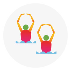 Artistic swimming competition icon. Colorful sport sign.