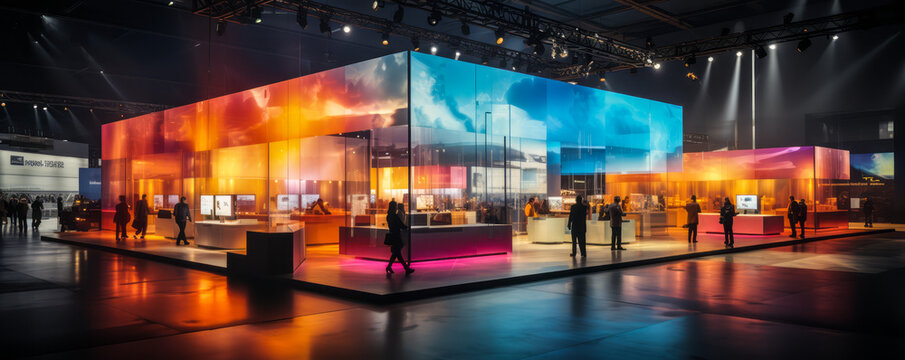 IT Convention Hustle: Long Exposure Captures Blurred Motion at Demo Booth