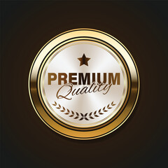 Luxury golden badges and labels. Retro vintage circle badge design