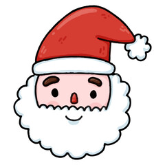 Santa Claus cartoon doodle style hand drawn
