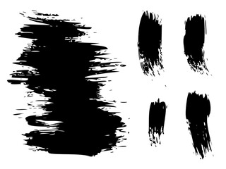 a set of brush strokes paint on a white background