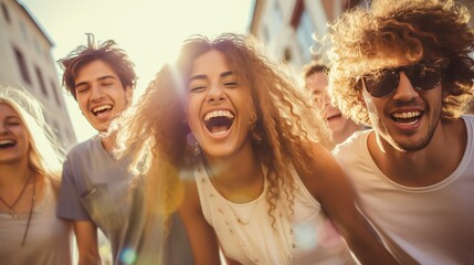 People having fun in the street