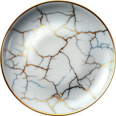 Japanese kintsugi ceramic plate transparent background PNG clipart 