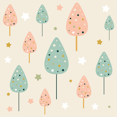 Christmas background with a cute tree pattern design