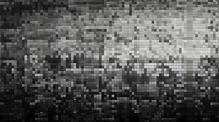 Seamless black and white retro VHS scanlines or TV signal static noise pattern. Tileable vintage grunge analog television screen or video game pixel glitch damage dystopiacore backgrou. Generative Ai.