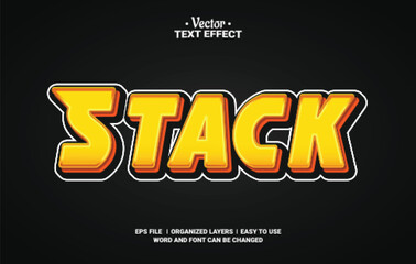 Fototapeta premium Stack Editable Vector Text Effect.