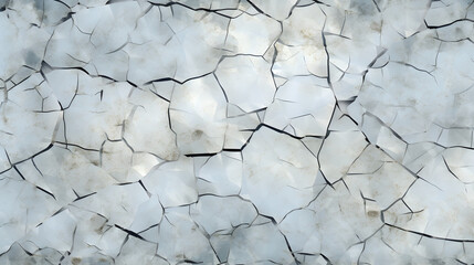 Seamless broken cracks background texture. Tileable stained peeling paint craquelure crackle pattern marble texture. Generative Ai. - obrazy, fototapety, plakaty