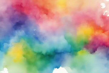 Fototapeta na wymiar Abstract colorful rainbow color painting illustration - watercolor splashes