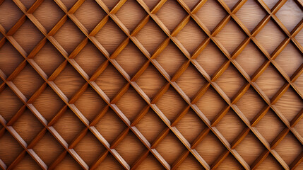 Seamless diamond grid wood lattice texture. Generative Ai.